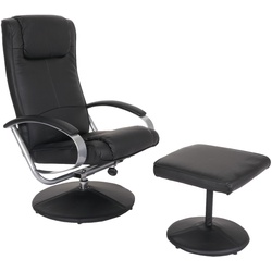 Relaxsessel Siena mit Hocker ~ schwarz