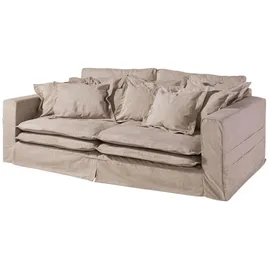 Massivmoebel24 Hussensofa Polyester 3-Sitzer Beige