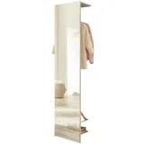 furn.design Garderobe weiß Kompaktgarderobe mit Spiegel 50 x 200 cm,