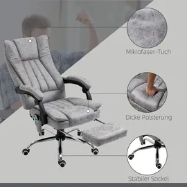 Vinsetto Bürostuhl Mikrofaser Grau