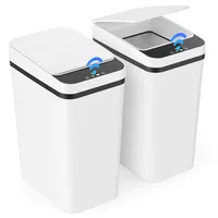 Gaethra 2er Set Mülleimer mit Sensor, 12L Automatischer Elektrischer Deckel Sensor, 3 Betriebsmodi, Leise Wasserdicht Intelligenter Abfallbehälter, für Küche Büro Wohnzimmer Badezimmer (2 er Weiß)