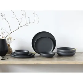CreaTable Teller Set rund 8 Stück schwarz
