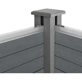 [neu.holz] WPC Gartenzaun Grau