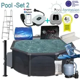 Gre KEA Rundbecken-Set mit Graphitoptik Ø 460 x 120 cm Basic-Set