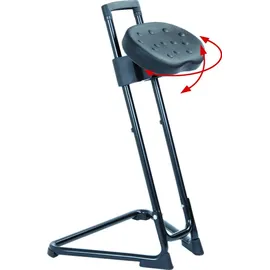 Stier Stehhilfe mit Stahlgestell schwarz Sitzhöhe 600-850 mm PU-Sitz