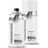 MICROTEC® Sprühlack | 400ml | hochwertiges Acryllackspray | matt oder glänzend | Sprühfarben für Metall, Holz, Kunststoff u.v.m. | große Farbauswahl (Verkehrsweiß matt - RAL 9016)