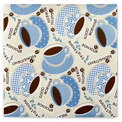 Sovie HOME Serviette Kaffee Ole in Champagner-Blau aus Linclass® Airlaid 40 x 40 cm, 12 Stück - Kaffee Cafe Frühstück