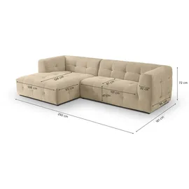 xonox Eckcouch Webstoff 2-Sitzer Beige