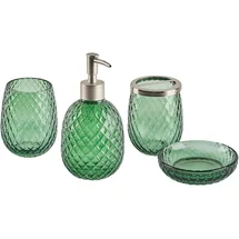Beliani Badezimmer Set 4-teilig Glas Grün