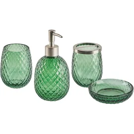 Beliani Badezimmer Set 4-teilig Glas Grün