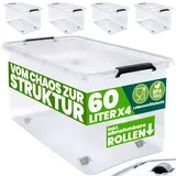 DEUBA Aufbewahrungsbox 4er-Set transparent 60x40x35cm 60L