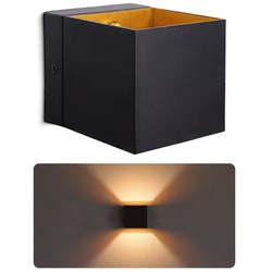 SSC-LUXon LED Wandleuchte EPITA Treppenleuchte schwarz gold Up Down Licht inkl. LED G9, Warmweiß schwarz