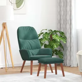 vidaXL Relaxsessel mit Hocker 69 x 95,5 x 69 cm Dunkelgrün Samt