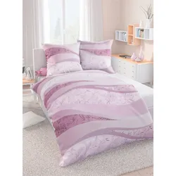 Bettwäsche BIBERNA Gr. 1, rosa (rosé), 135cm x 200cm, Bettbezüge: Kissenbezüge:, 2-teilige Garnitur St., Seersucker, 80cm x 80cm, Seersucker, 100% Baumwolle, Bettwäsche