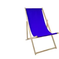 DIP-MAR - Strandstuhl - Blau | Liegestuhl Holz bis zu 120kg | 120x60cm | Strandstuhl Klappbar aus Buchenholz | Strandstuhl Holz, Sonnenstuhl