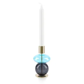 Holmegaard Kerzenständer Bubble Glas hellblau/smoke