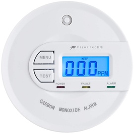 VisorTech Kohlenmonoxid-Melder mit 10-Jahres-Sensor & Display, 85 dB, EN 50291