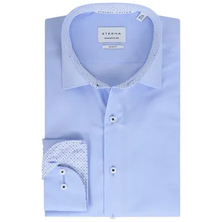 Eterna Langarmhemd Businesshemd Slim Fit, Hellblau, Bügelleicht, Dynamic CottonTM Regular Langarm 67cm I 100% Baumwolle I Kentkragen mit Ausputz 40