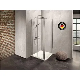 Dusbad Vital 2 Duschkabine mit Pendeltür links 80 x 120 cm gold ESG-Glas