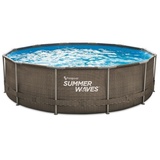 Summer Waves Frame Pool Dark Double Rattan Print Aktive 3,66 m x 91 cm