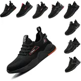 Hitmars Sicherheitsschuhe Herren Arbeitsschuhe Damen Stahlkappe Leichte Stahlkappenschuhe Atmungsaktive Sportliche Arbeitsturnschuhe V-1 Schwarz Größe 44 EU - 44 EU