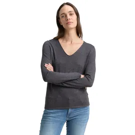 Tom Tailor Front Logo Coin Pullover Mit V-ausschnitt Evident Anthracite Melange XL