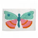 Rex London Badematte Schmetterling, wunderbar weich, wasserabsorbierend, getuftete Struktur, Baumwolle, rechteckig, Bad Vorleger, ca. 80x50 cm, für einen farbigen Akzent im Bad