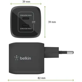 Belkin BoostCharge Pro, USB-C GaN technology - 2 Ports, Schnellladen mit Power Deliver und PPS