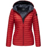 Damen Steppjacke Übergangsjacke gesteppte Jacke mit Kapuze Frühjahr Stepp B857 B857-Asr Rot-Gr M M