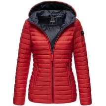 Marikoo Damen Steppjacke Übergangsjacke gesteppte Jacke mit Kapuze Frühjahr Stepp B857 [B857-Asr-Rot-Gr.M] - M