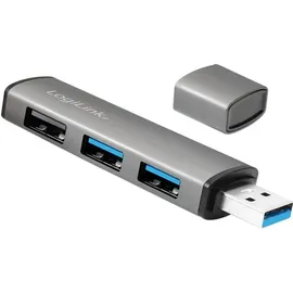 Logilink USB 3.2 (Gen2) Hub, Aluminiumgehäuse mit Status-LEDs Spacegrau