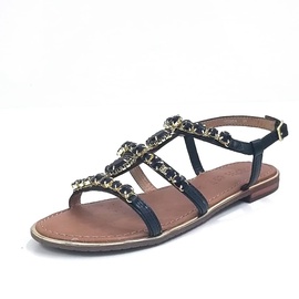 GEOX Damen D Sozy Plus Flat Sandal, Black, 38 EU