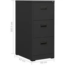 vidaXL Aktenschrank 46x62x102,5 cm anthrazit
