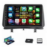 ESSGOO Für RENAULT CLIO MK3 2005-2014 Autoradio NAVI Autoradio (Digitalradio (DAB), RDS, FM, AM, Carplay Android Auto Bluetooth EQ USB GPS Navi WIFI IPS Touchscreen)