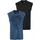 MAN'S WORLD Muscleshirt 2er-Pack, ärmellos, bedruckt, Rundhalsausschnitt, aus 100% Baumwolle, Gr. 5XL (72/74), blau, schwarz, , 322114-5XL