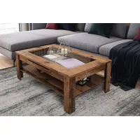 ByLIVING Couchtisch Ralph/moderner Sofatisch mit Glaseinlage und großzügiger Schublade