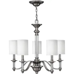 Kronleuchter Sussex mit 5 Lichtern, gebürstetes Nickel