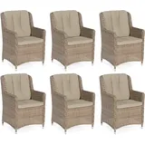 SonnenPartner 6er-set Garten-sessel Avatar Aluminium Mit Polyrattan Rustic-stream Gartenstuhl Hochle - Sonnenpartner
