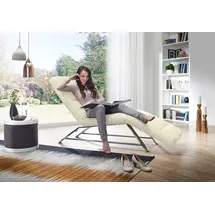 W.Schillig Relaxliege daily dreams Leder/Polyester 75 x 91 x 170 cm beige mit Kissen