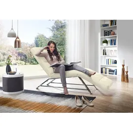 W.Schillig Relaxliege daily dreams Leder/Polyester 75 x 91 x 170 cm beige mit Kissen
