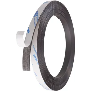 Magnetband selbstklebend, stark 10 mm | 1 mm | 5 m, Ferrit, schwarz