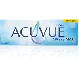 Acuvue OASYS MAX 1-Day MULTIFOCAL Tageslinsen – Gleitsichtlinsen für den Nah-, Zwischen- und Fernbereich – Tageskontaktlinsen mit UV-Schutz