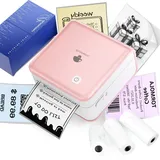 Phomemo Fotodrucker 300 DPI - Mini Drucker für Smartphone, P2S Tragbarer Thermodrucker für Aufkleber, Mini Thermodrucker mit 3 Rollen Papier, zum Drucken von Bullet Journals und to-Do-Listen