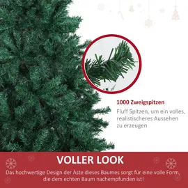 Homcom Weihnachtsbaum Tannenbaum Christbaum 1000 Äste Fichte PVC Metall,
