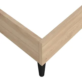 Andas Bett ANDAS "Ry Bettrahmen, Bettgestell, Doppelbett", braun (jackson hickory), B:152,6cm H:91,3cm L:206cm, Betten, Bett, mit hohem Kopfteil, Beine aus Vollholz