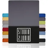 Studio Spannbettlaken Baumwolle-Jersey 100 x 200 cm grau