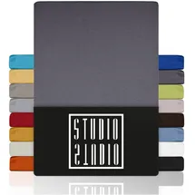 Studio Spannbettlaken Baumwolle-Jersey 100 x 200 cm grau