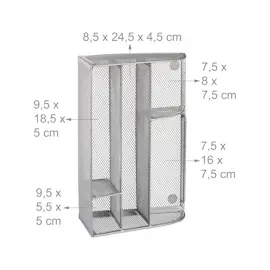 Relaxdays Schreibtisch-Organizer 5 Fächer 25,5 x 18,0 x 10,5 cm