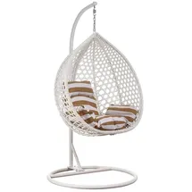RAMROXX Hängesessel Style XXL Weiss/Braun