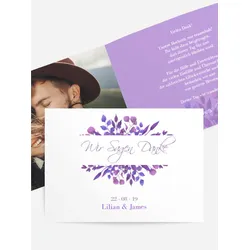 Dankeskarten Hochzeit selbst gestalten mit Spruch und Fotos im Onlinedesigner bei Meine-Kartenmanufaktur.de